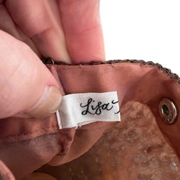 VTG LISA TOLAND  Hand-Crafted Metallic Crocheted and Bronze Beaded Evening Bag - Picture 6 of 7